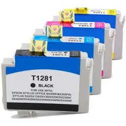Kompatibel 4er Set Epson Fuchs, T1285, T128, C13T12854010 Druckerpatronen Tinte von D&C