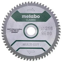Sägeblatt "multi cut - classic" ø216x2,4/1,8x30, Z60 FZ/TZ, 5°negativ
