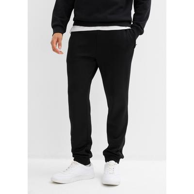 Jogginghose BONPRIX, Herren, Gr. 56/58, N-Gr, schwarz, Obermaterial: 95% Polyester, 5% Elasthan, regular fit lang, Hosen Jogginghose, mit Thermo-Funktion, Regular Fit, im Casual-Stil