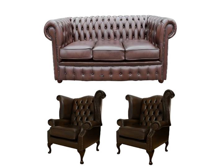 Xlmoebel Chesterfield-Sofa Elegantes Chesterfield Sofa aus Leder mit detailreicher Verzierung, Hergestellt in Europa