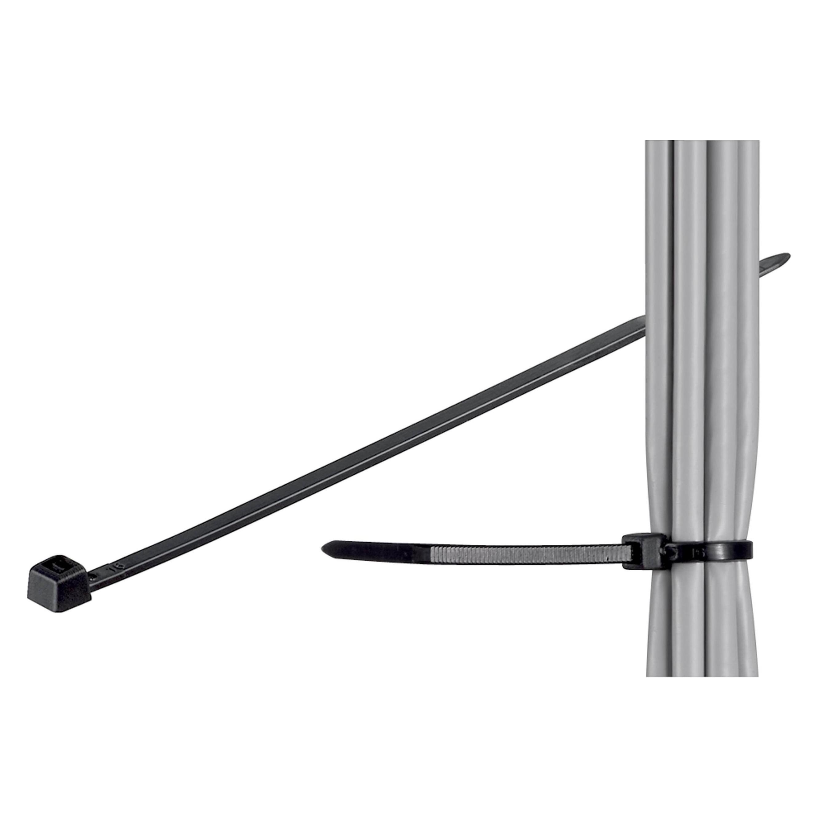 Goobay Kabelbinder, wetterfester Nylon, schwarz (Kunststoffkabelbinder, 200 mm, 100 Stk.) (17071)