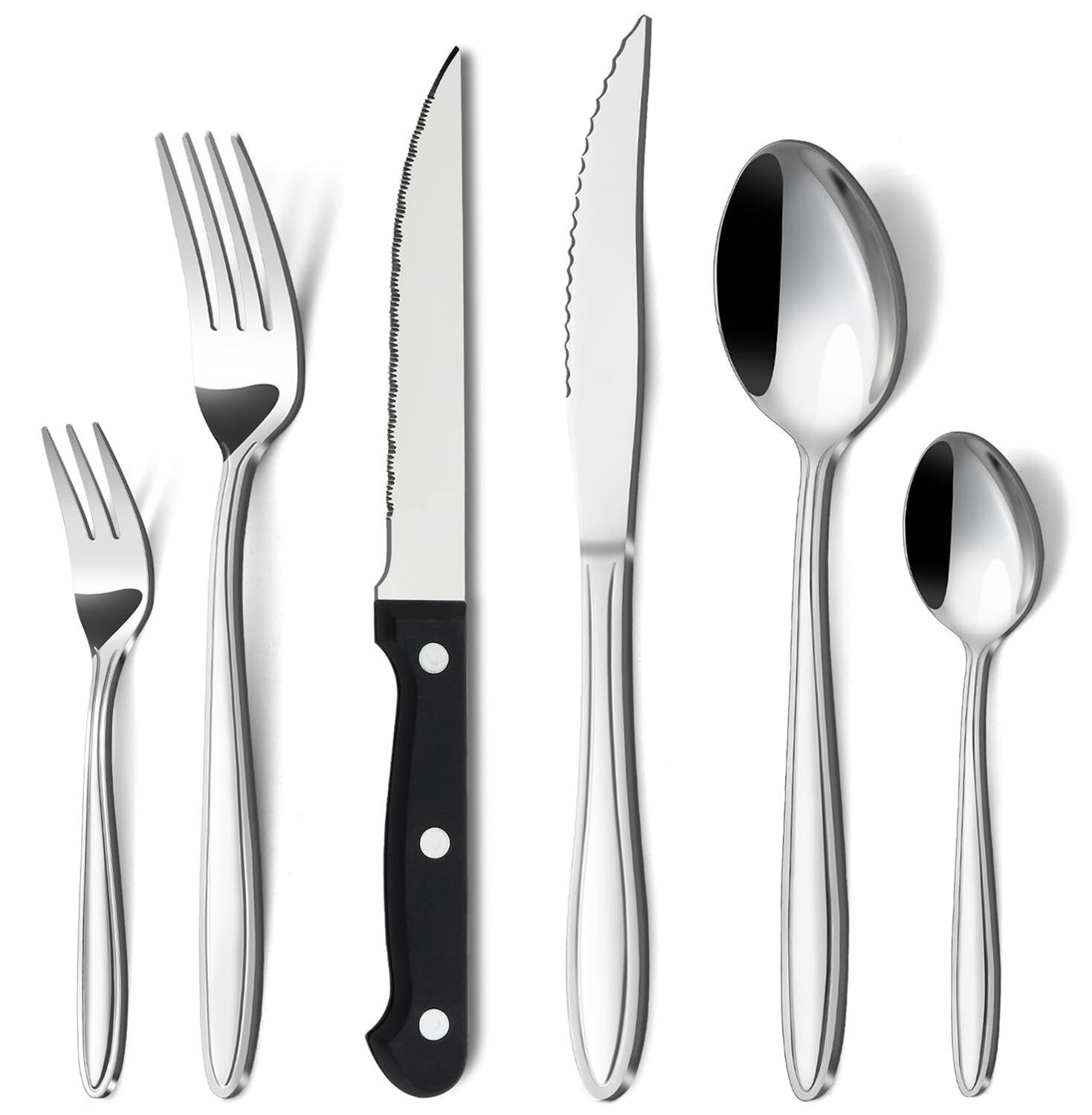 Besteekset van 36 delen inclusief steakmessen voor 6 personen