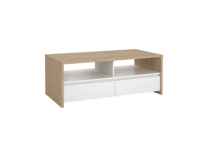 Table basse en bois mélaminé chêne brun
