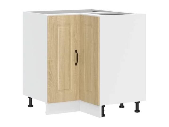 fsahslih Küchen Eckunterschrank Kalmar Sonoma-Eiche Holzwerkstoff 75,5cm Praktischer Eckschrank für Ihre Küche: Robustes Material in Sonoma-Eiche mit verstellbaren Füßen und viel Stauraum.