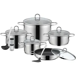 Silit Topf-Set 9tlg. Diamant, Pfannenset + Topfset, Silber