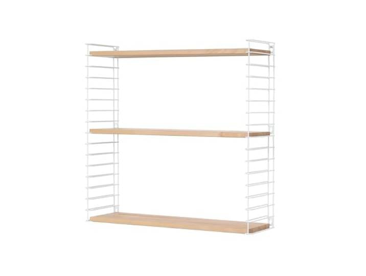 Metaltex ESTANTERIA 3 PISOS 'TOMADO' Blanco-Madera 37.76.07/337 12 x 21 x 68 cm