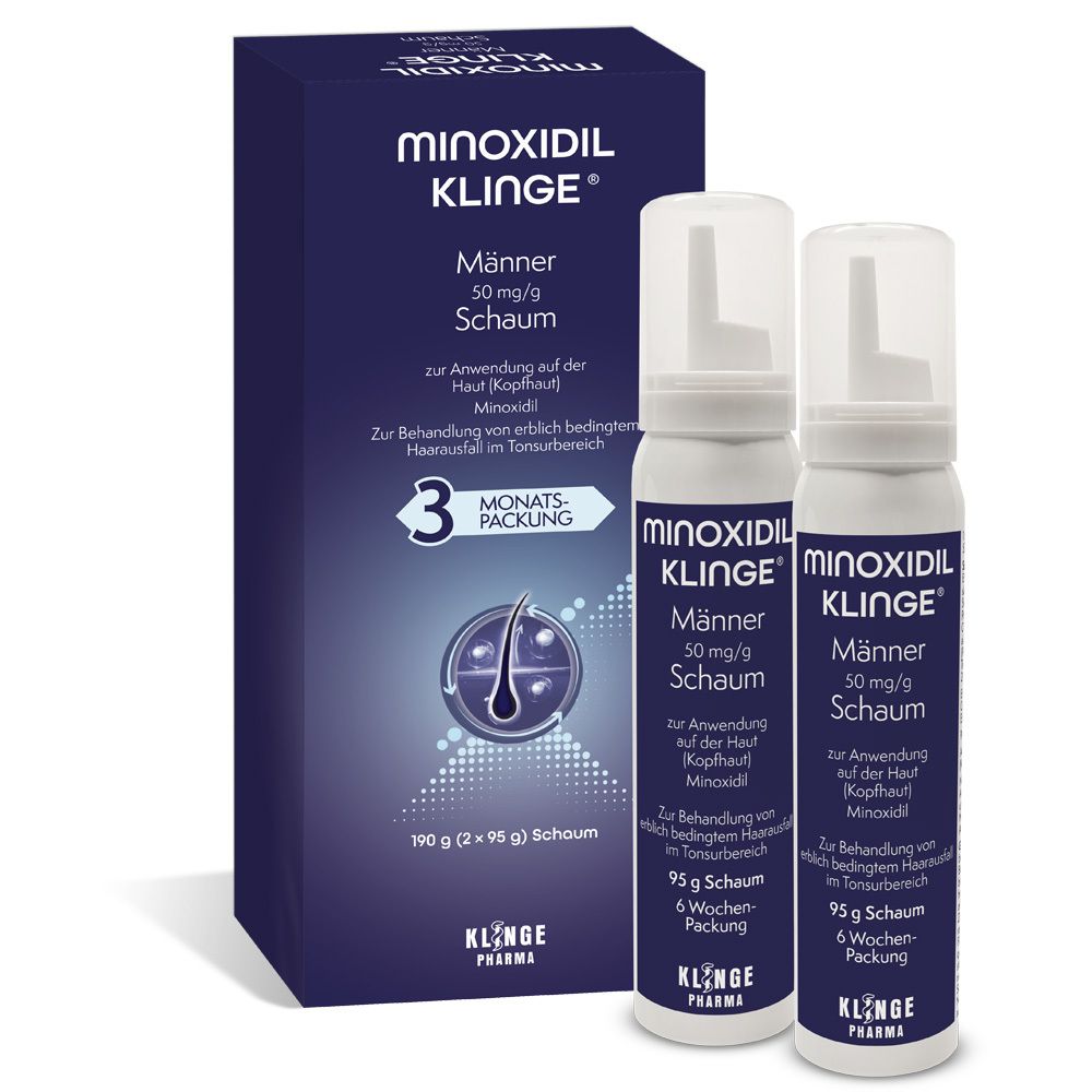 Minoxidil Klinge Männer 50 mg/g Schaum 190 g