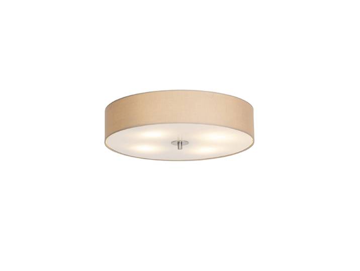 Plafonnier rond rustique beige 50 cm - Drum