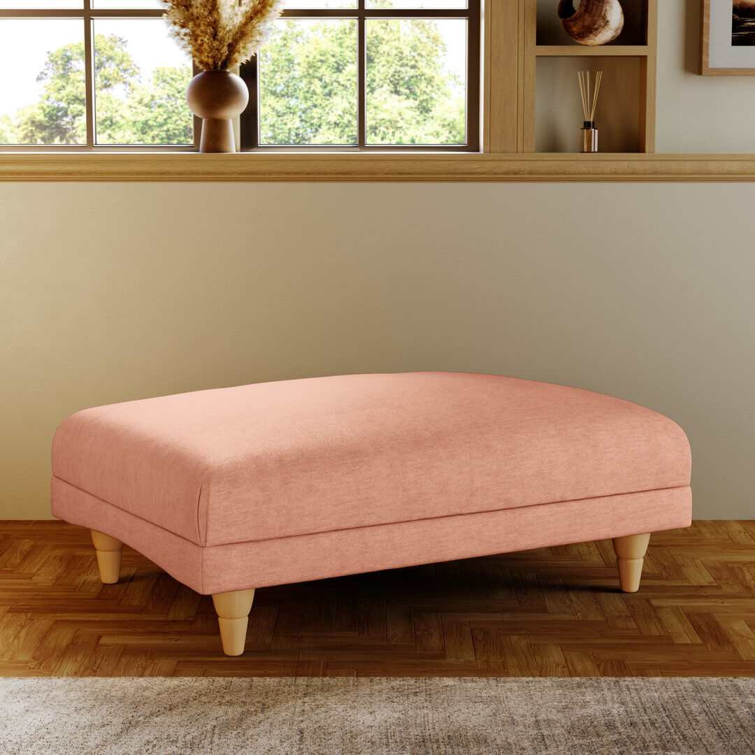 ClassicLiving Adaku Banquette Footstool Country Oak/Salmon 37.5cm H X 101cm W X 70cm D