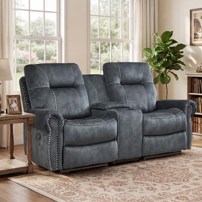 EBELLO Combinable Recliner Sofa Set with Center Console, Hidden Storage & Cup Holders, Electric Single, Manual Loveseat & 3-Seater Sofa