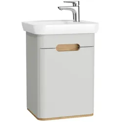 VitrA Sento Waschtisch-Möbel-Set 65981 50x37,5x68,5cm, Türanschlag rechts, hellgrau matt, Dekor