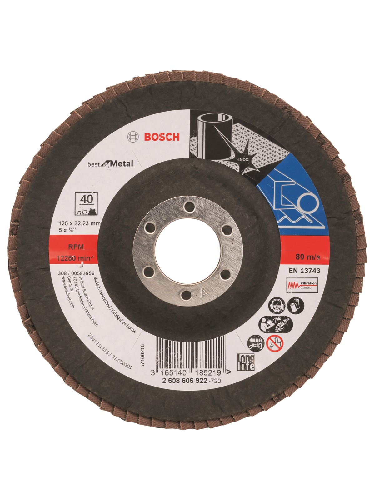 Bosch LAMELSLIBESKIVE B:MT Ø125x22MM K40 SKRÅ
