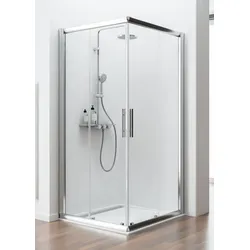Schulte  Duschkabine  ExpressPlus  Kristall/Trend  Eckeinstieg  II  mit  Schiebetüren  -  750/900  mm