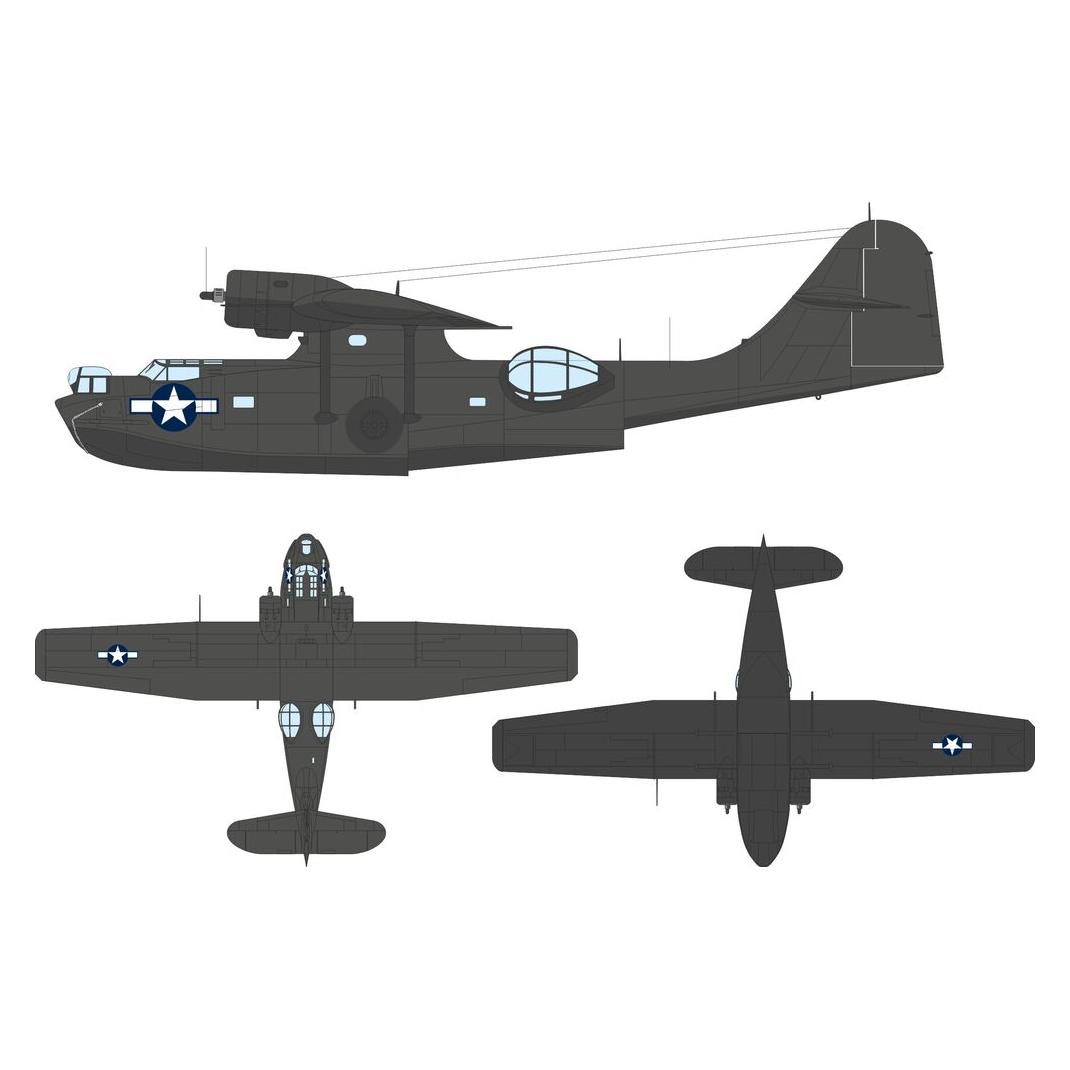 Eduard PBY-5A US national insignia (stars & bars) for / Revell (EX1183)