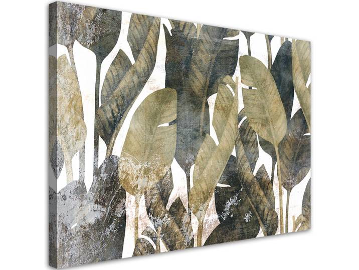 Feeby Leinwandbild Bananenblätter 90x60cm, Grün, Baum/Pflanze/Natur, Rechteckig, 90x60 cm, Bilder & Rahmen, Bilder, Leinwandbilder