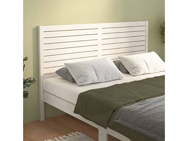 RJPLMFV Kopfteil, weiß, 141 x 4 x 100 cm, massives Kiefernholz Modernes Lattendesign, bequeme Rückenstütze, kompatibel mit speziellen Bettgestellen