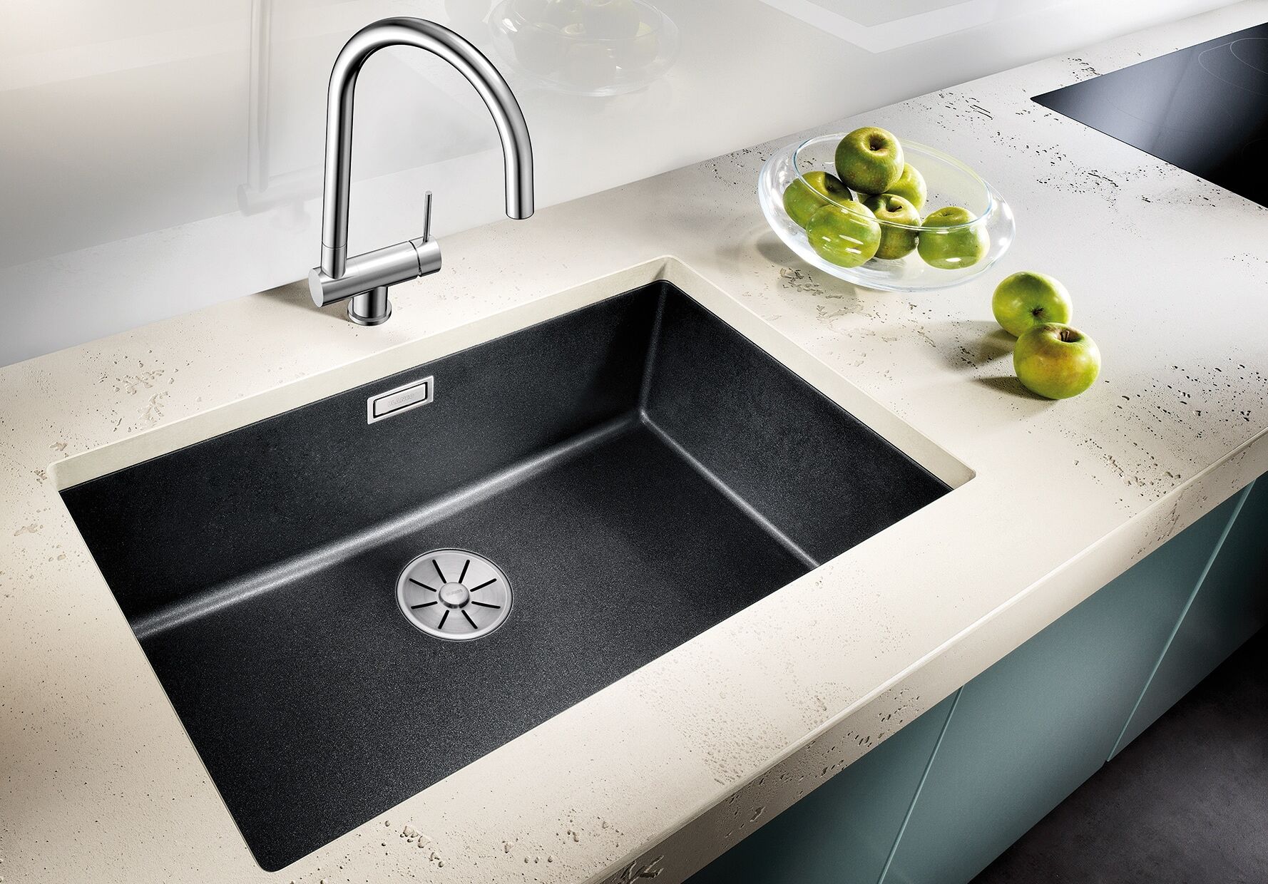 Granitspüle BLANCO "SUBLINE 700-U", schwarz (anthrazit), B:73cm, Verbundwerkstoff, Küchenspülen