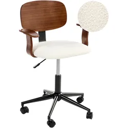 SCHREIBTISCHSTUHL Bouclé Cremeweiß Gunnison