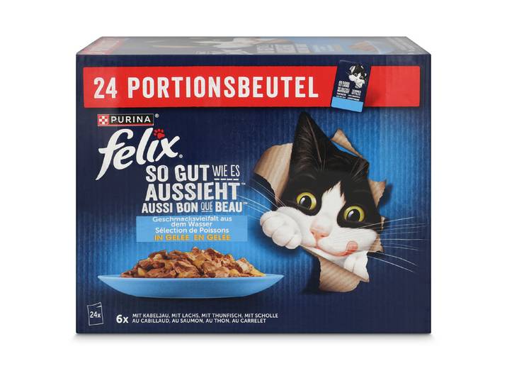 Felix so gut wie Katzenfutter in Gelee Fisch 24x85g