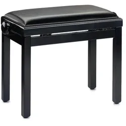 Stagg PB39 BKP SBK - Pianobank, zwart hoogglans, met zwarte vinyl zitting - zwart, Tasteninstrument Zubehör, Schwarz
