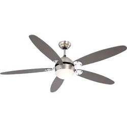 LED Deckenventilator Ventilator Wohnzimmer Rechts-/Linkslauf Metall D 132 cm