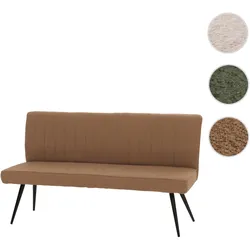 Sitzbank HWC-K16, Esszimmerbank Bank Polsterbank, Rückenlehne Stoff/Textil Bouclé Metall 160cm ~ braun