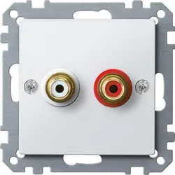 Merten MEG4350-0419 Steckdose für Audio Anschluss, polarweiß, System M MEG43500419