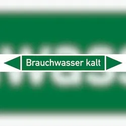 Rohrleitungskennzeichnung, Brauchwasser kalt - 270x37 mm Folie selbstklebend