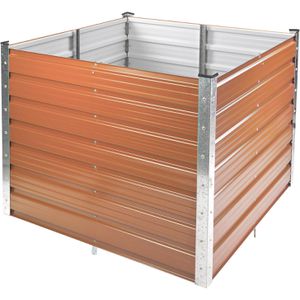 DEMA Hochbeet Rosendaal, aus verzinktem Metall, 99 x 99 x 80 cm, 780 Liter, braun