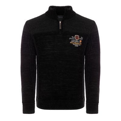 Strickpullover CARISMA "CARISMA Pullover", Herren, Gr. M, schwarz, Obermaterial: 100% Polyacryl PAN., uni, regular fit, Pullover Strickpullover, Premium Strickpullover