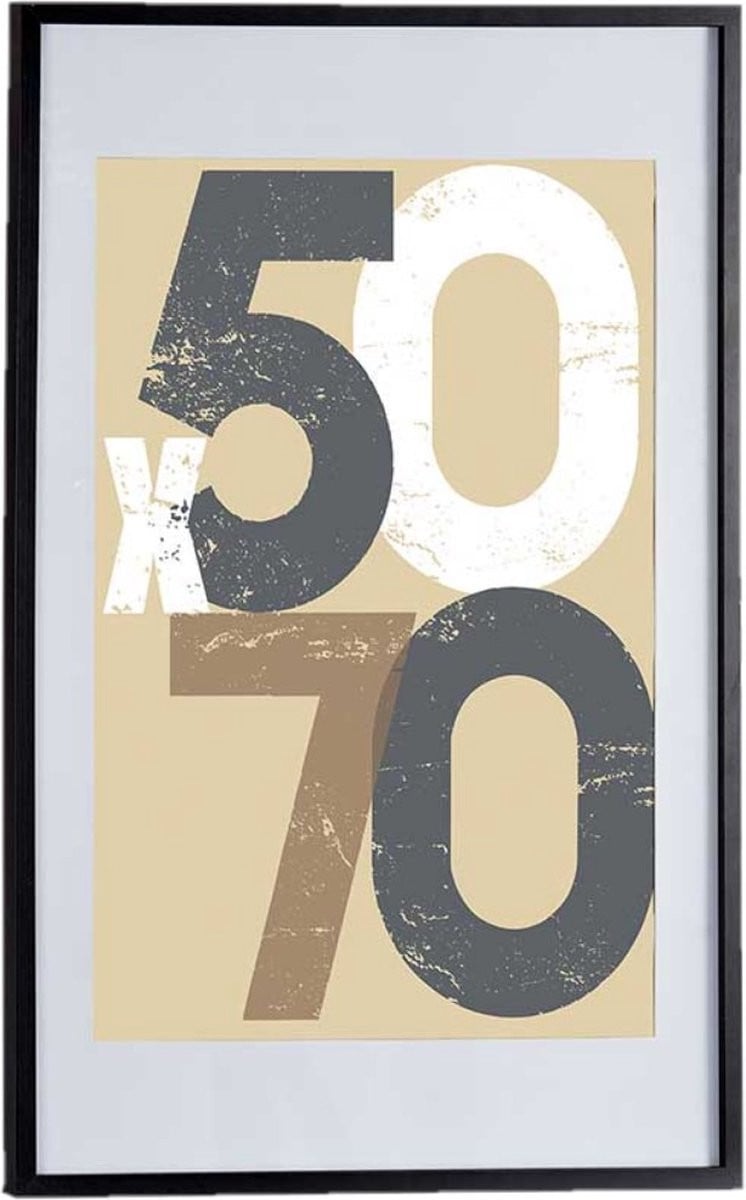Arte Regal houten fotolijst met passe-partout - zwart - 60 x 90 cm