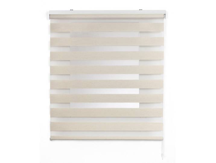Storesdeco Doppelrollo Beige 100x250 cm, Kunststoff, Uni, Rechteckig, 100x250 cm, Heimtextilien, Vorhänge, Rollos, Doppelrollos