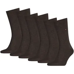 TOMMY HILFIGER Herren Socken, 6er Pack - Classic, Strümpfe, einfarbig Braun / 47-49
