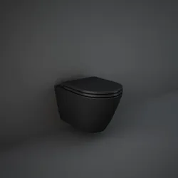 RAK Feeling WC Set mit WC-Sitz spülrandlos, schwarz matt