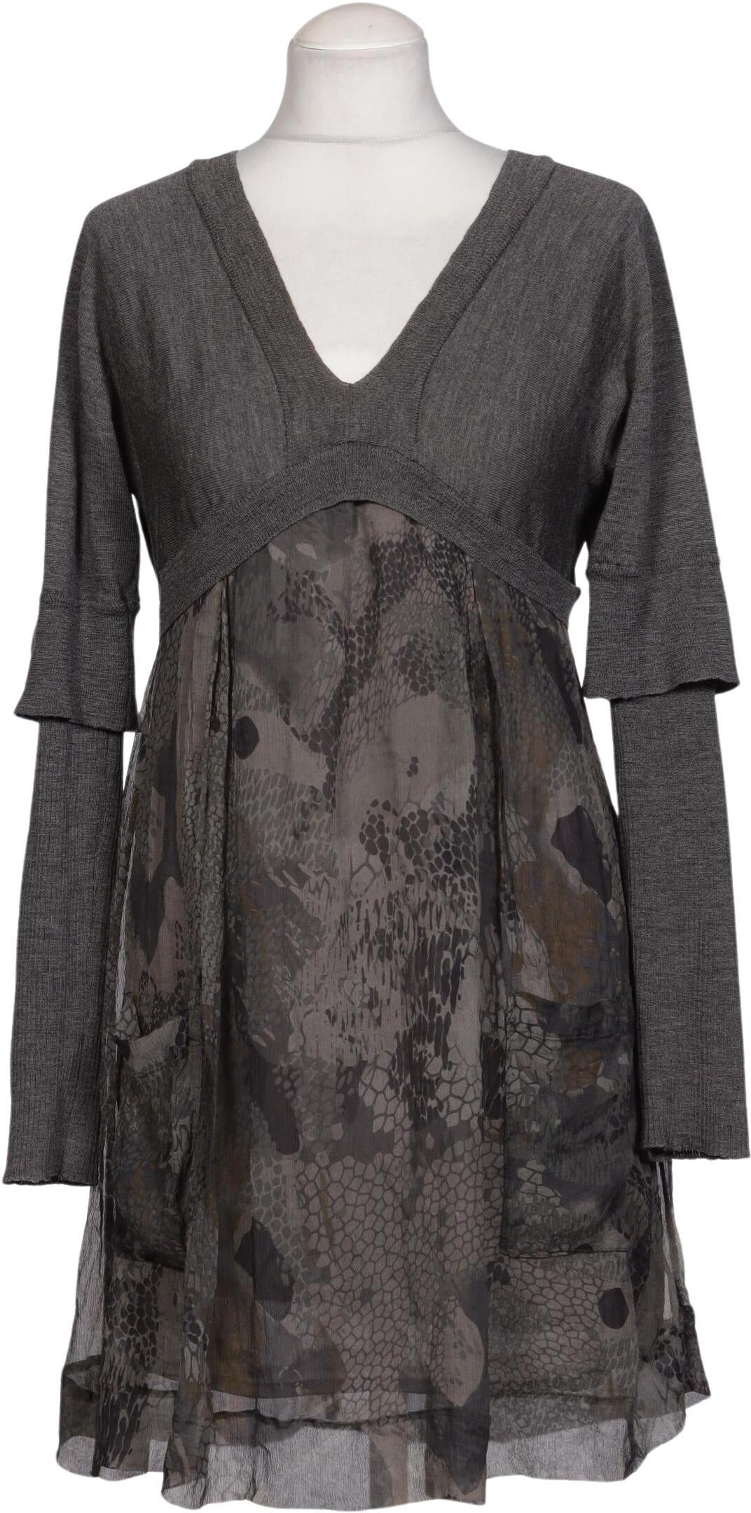 Transit PAR Such Damen Kleid, Grau, Gr. M, Seide / Kaschmir / Synthetik - Second Hand