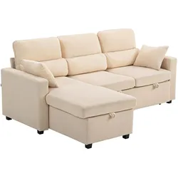 BETTSOFA Verstellbares Gästesofa mit Bettfunktion Stauraum und Kissen