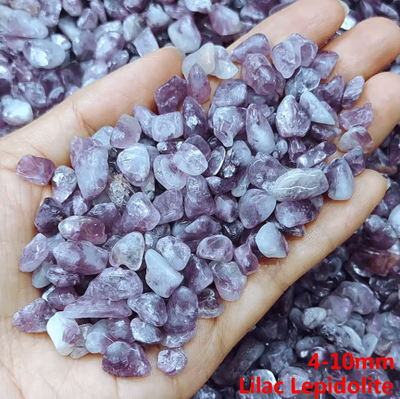Inspire Picks Natural Quartz Crystal Stone Chips Healing Gravel For Aquarium & Home Decor lilac Lepidolite 50g