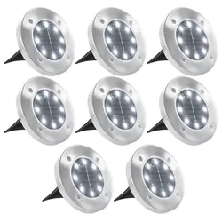 Helloshop26 - Set mit 8 Solar-Bodenleuchten 12 x 13 cm weiße LED-Beleuchtung modernes Design Garten weißes PP 02_0045894