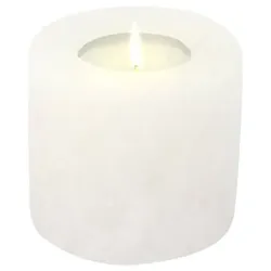 Salzkristall Teelichthalter ZYLINDER White Line