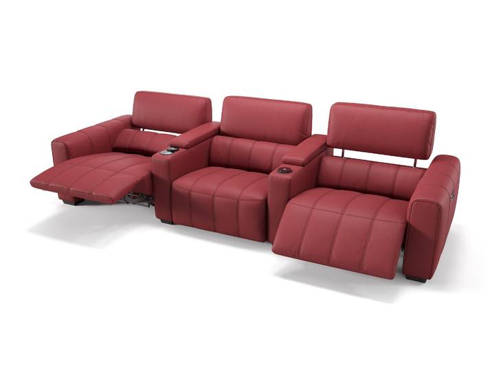Leder 3-Sitzer Kino Sofa Heimkino Couch
