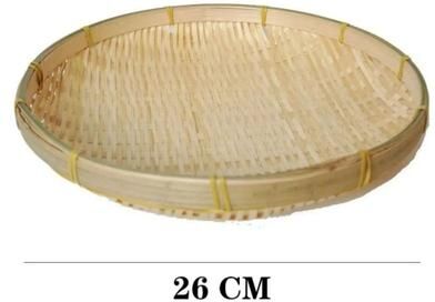 Uplift Treasures Handmade Woven Bamboo Tray Basket Bread Storage 10.24 In