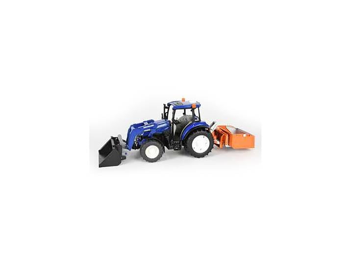 Tracteur NEW HOLLAND T5 120 avec chargeur frontal, caisse et fourches