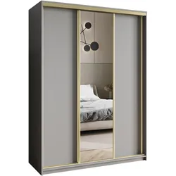 SCHWEBETÜRENSCHRANK TAVI 150/205/60 cm 3-türig mit Spiegel Graphitfarben