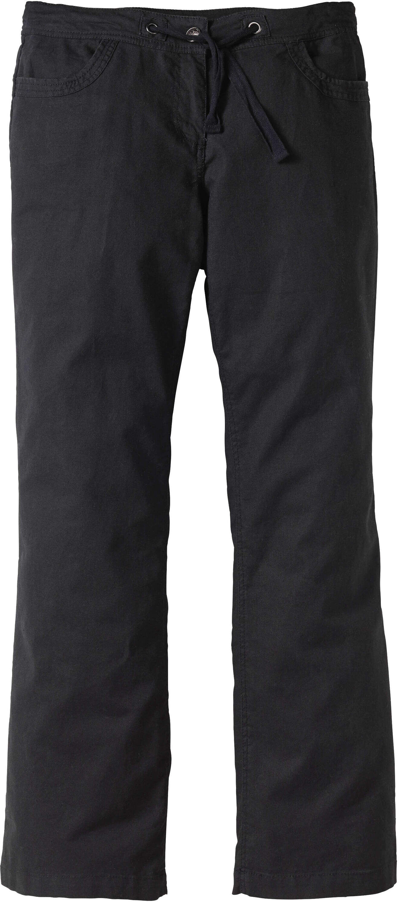 Bootcuthose SHEEGO "Leinenhose Bootcuthose mit Leinenanteil", Damen, Gr. 50, N-Gr, schwarz, Modisch, Hosen Bootcuthose, aus angenehmen Baumwoll-Leinen-Mix