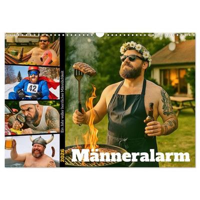 Männeralarm - Ein Jahr voller herrlicher Männlichkeit (Wandkalender 2026 DIN A3 quer), CALVENDO Monatskalender