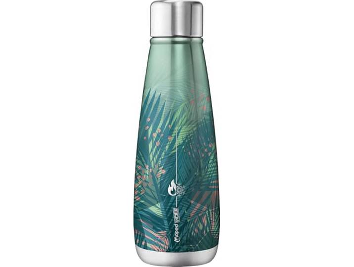 MAPED Picnik - Bouteille Isotherme en Acier Inoxydable - Bouteille Étanche - Double Paroi\, Longue Conservation Froid et Chaud - Décoration Tropical\, 500 ml\, Vert\, Tropic
