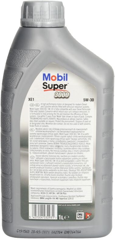 Moottoriöljy Mobil 157310 Super 3000 Xe1 5w30 1l