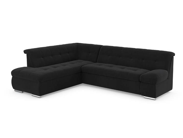 Ecksofa, Struktur Fein 100% Polyester, Anthrazit, 271×213 cm, Ottomanen Links, Modern, Domo-Collection