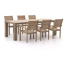 + 10 % Kassenrabatt | ROUGH-S/ROUGH-X 240 cm Gartenmöbel-Set 7-teilig stapelbar
