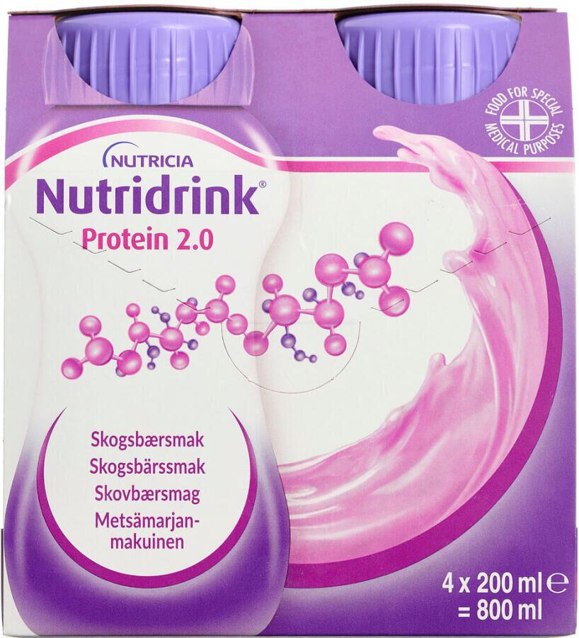 Nutridrink Protein 2.0 Skovbær 4 x 200 ml